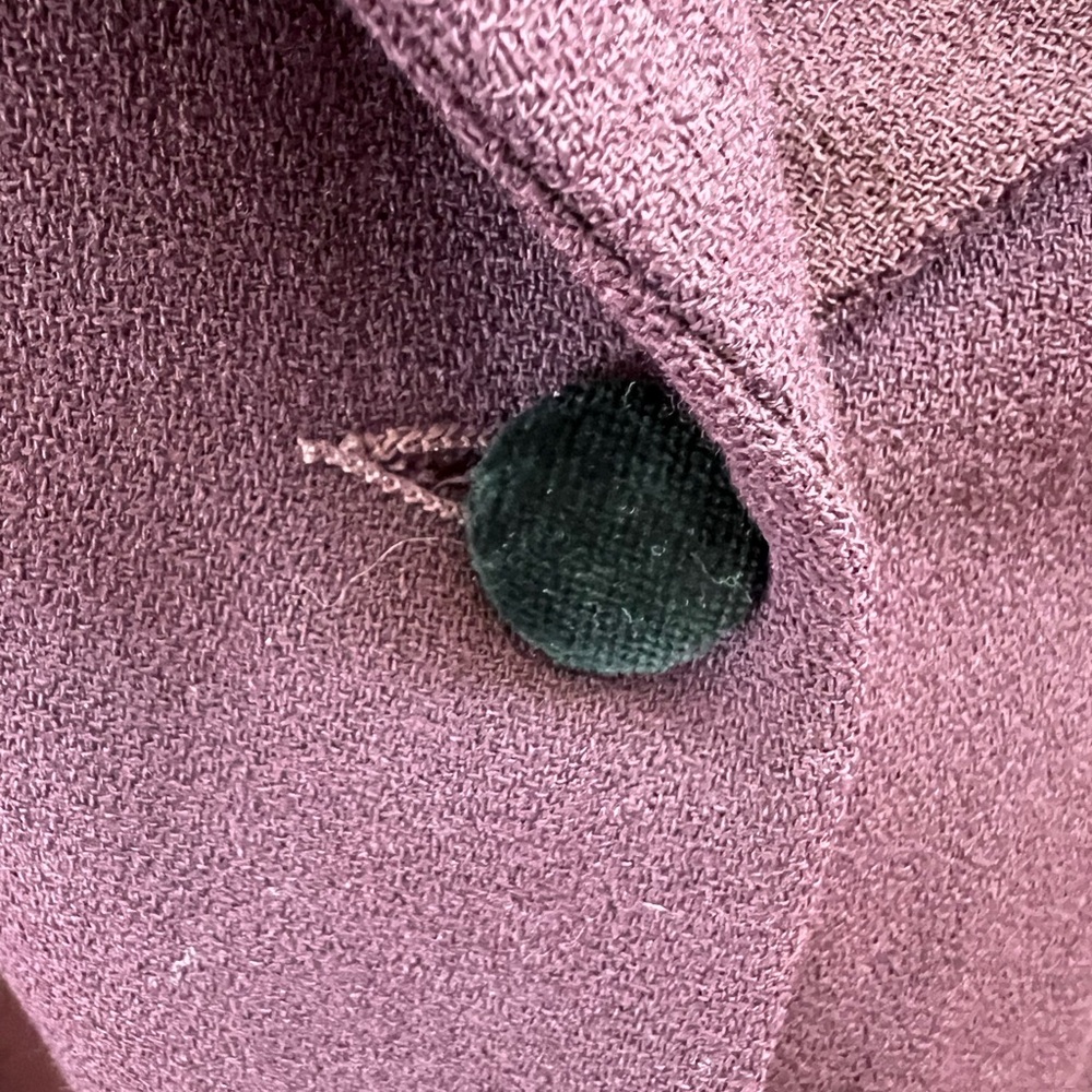 Vintage Gianni Sport Wool Blazer with Black Velvet Accents  (Size 10) Burgundy - Picture 9 of 9